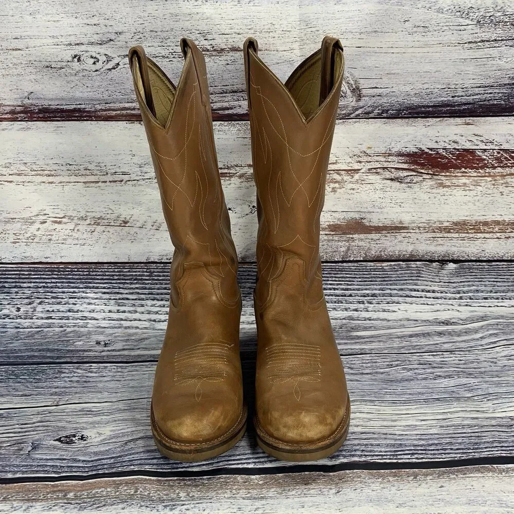 Tony Lama 4013 Brown Leather Western Cowboy Work Boots Men’s 7.5